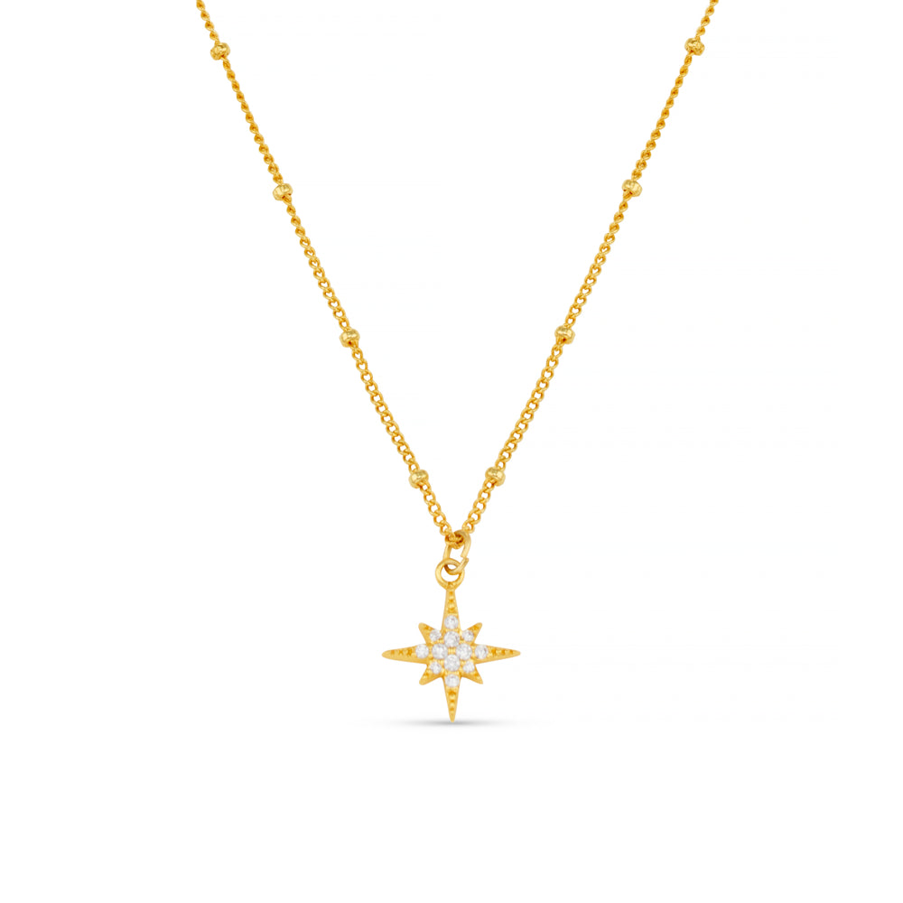 orelia Pavé Starburst Satellite Chain Necklace