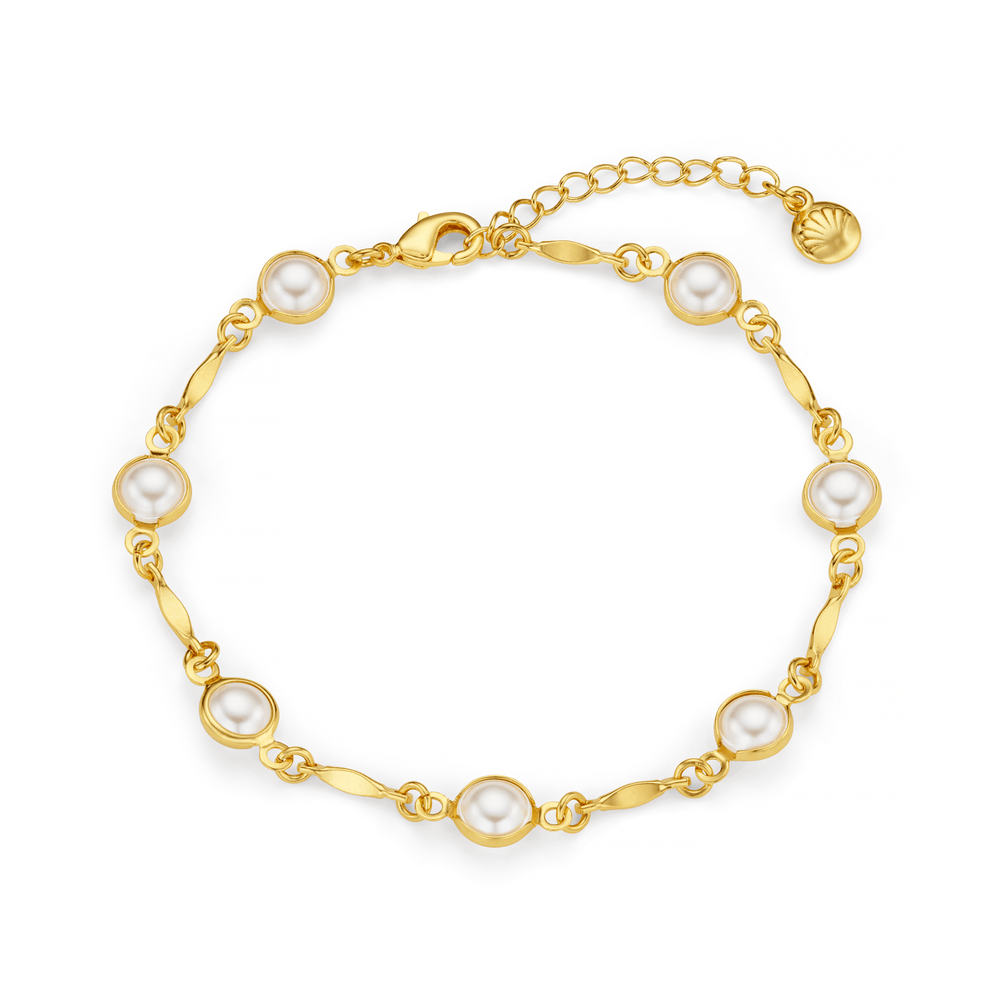 orelia Pearl & Bar Link Chain Bracelet