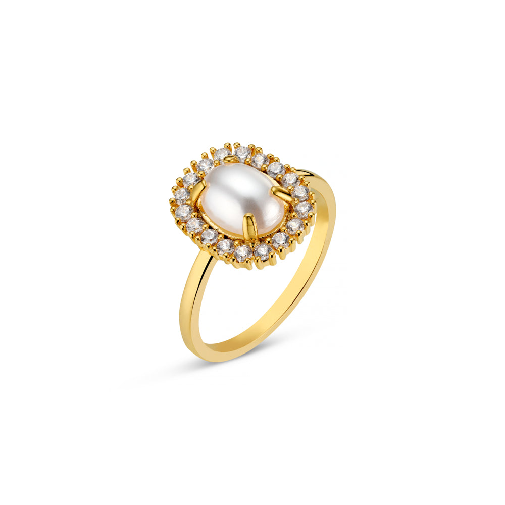 orelia Pearl & Pavé Statement Ring