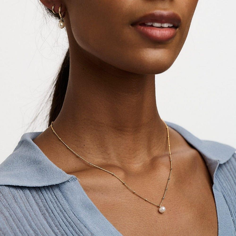 Orelia Pearl Satellite Necklace - Gold