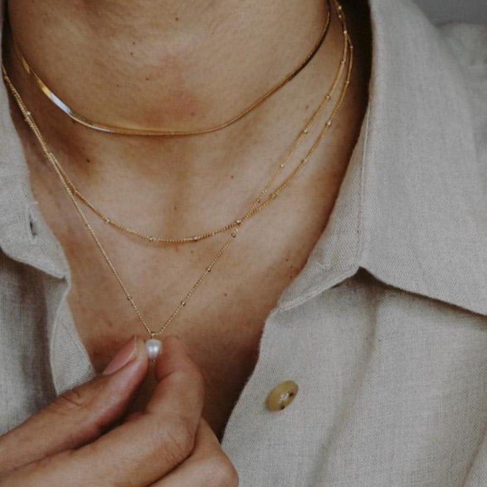 Orelia Pearl Satellite Necklace - Gold