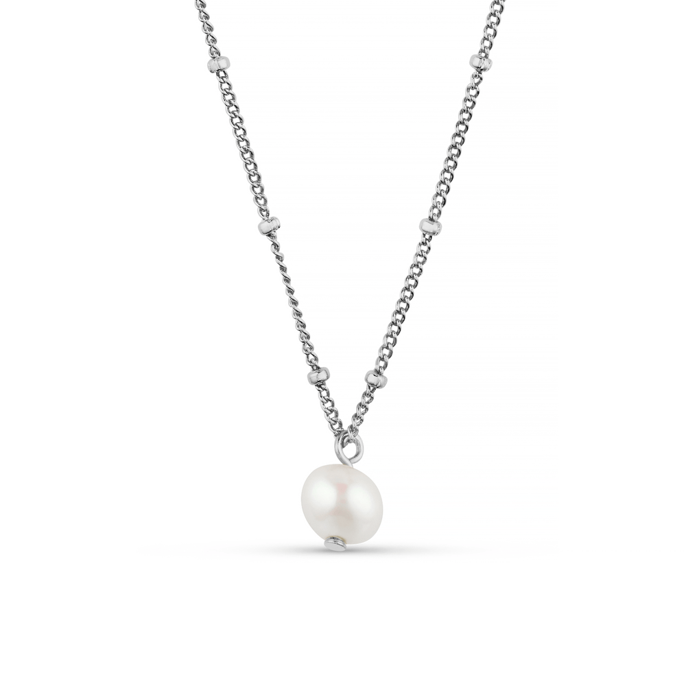 orelia Pearl Satellite Necklace - Silver