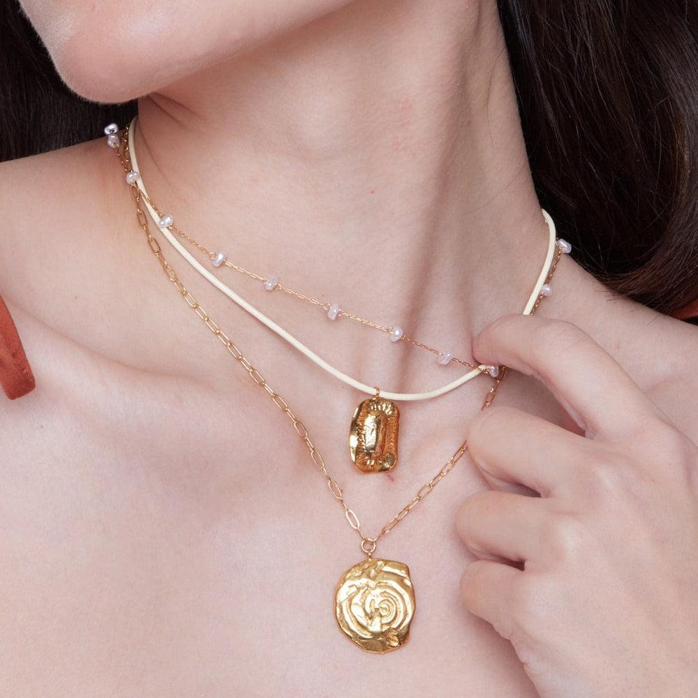 Orelia Pearl Stationed Chain Necklace