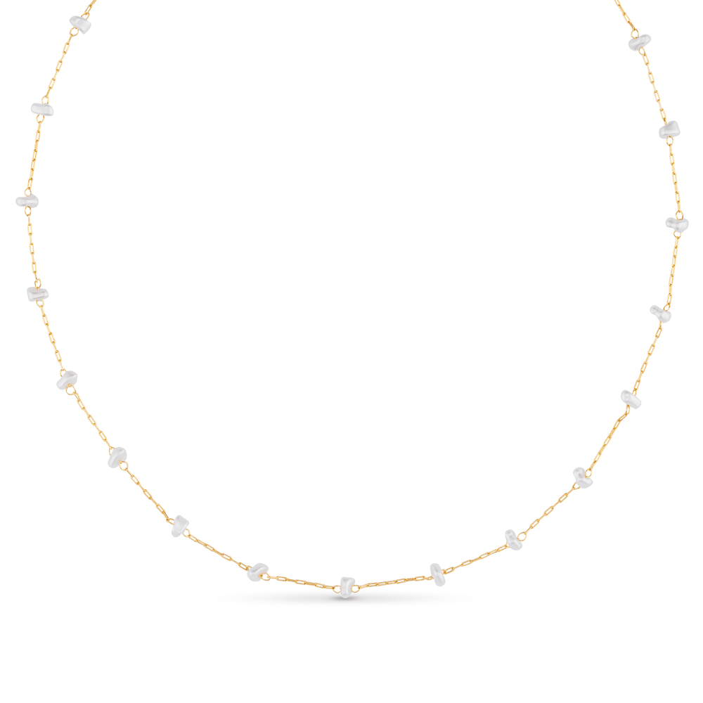 orelia Pearl Stationed Chain Necklace