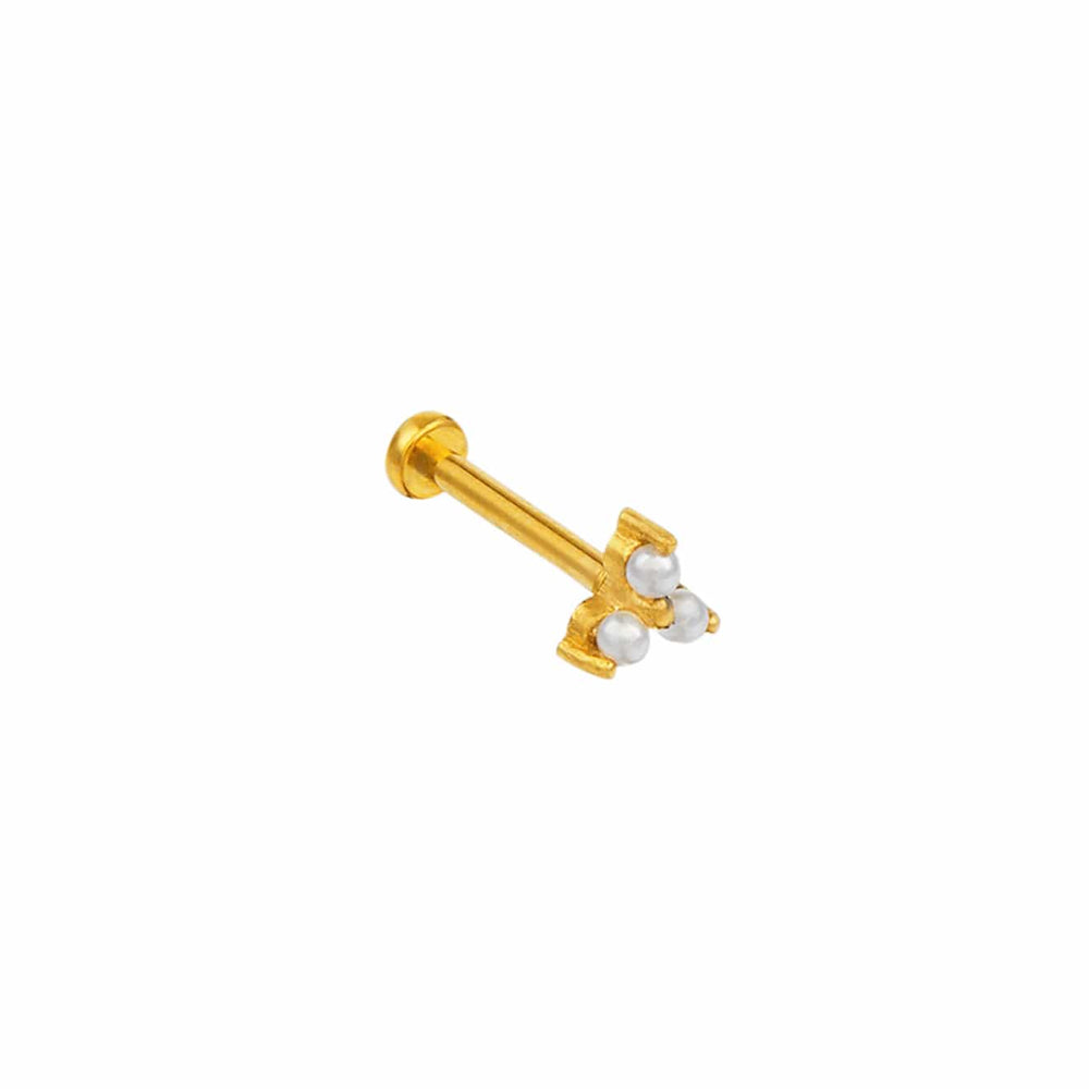 orelia Pearl Trinity Cluster Labret Stud