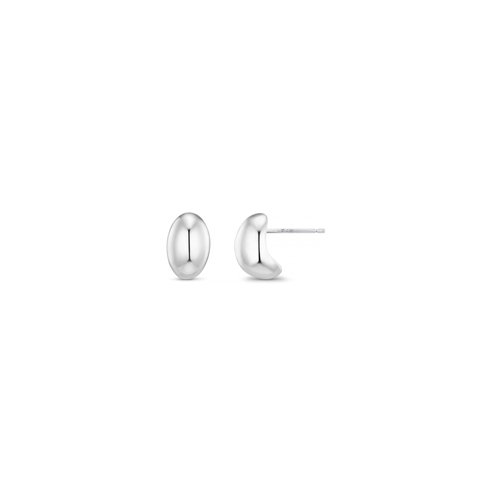 orelia Polished Domed Mini Stud Earrings - Silver