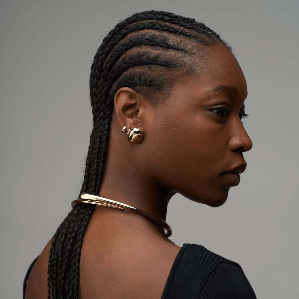 Orelia Polished Domed Oval Stud Earrings