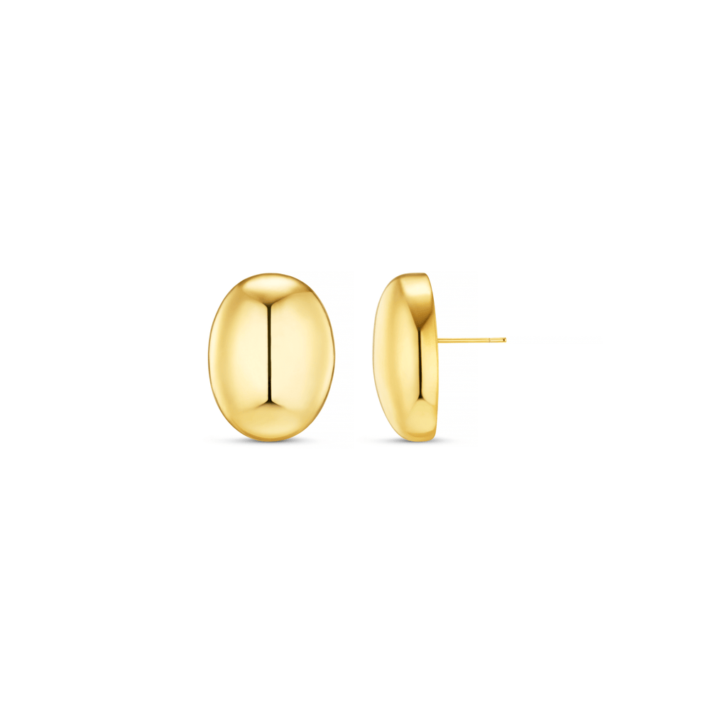 orelia Polished Domed Oval Stud Earrings