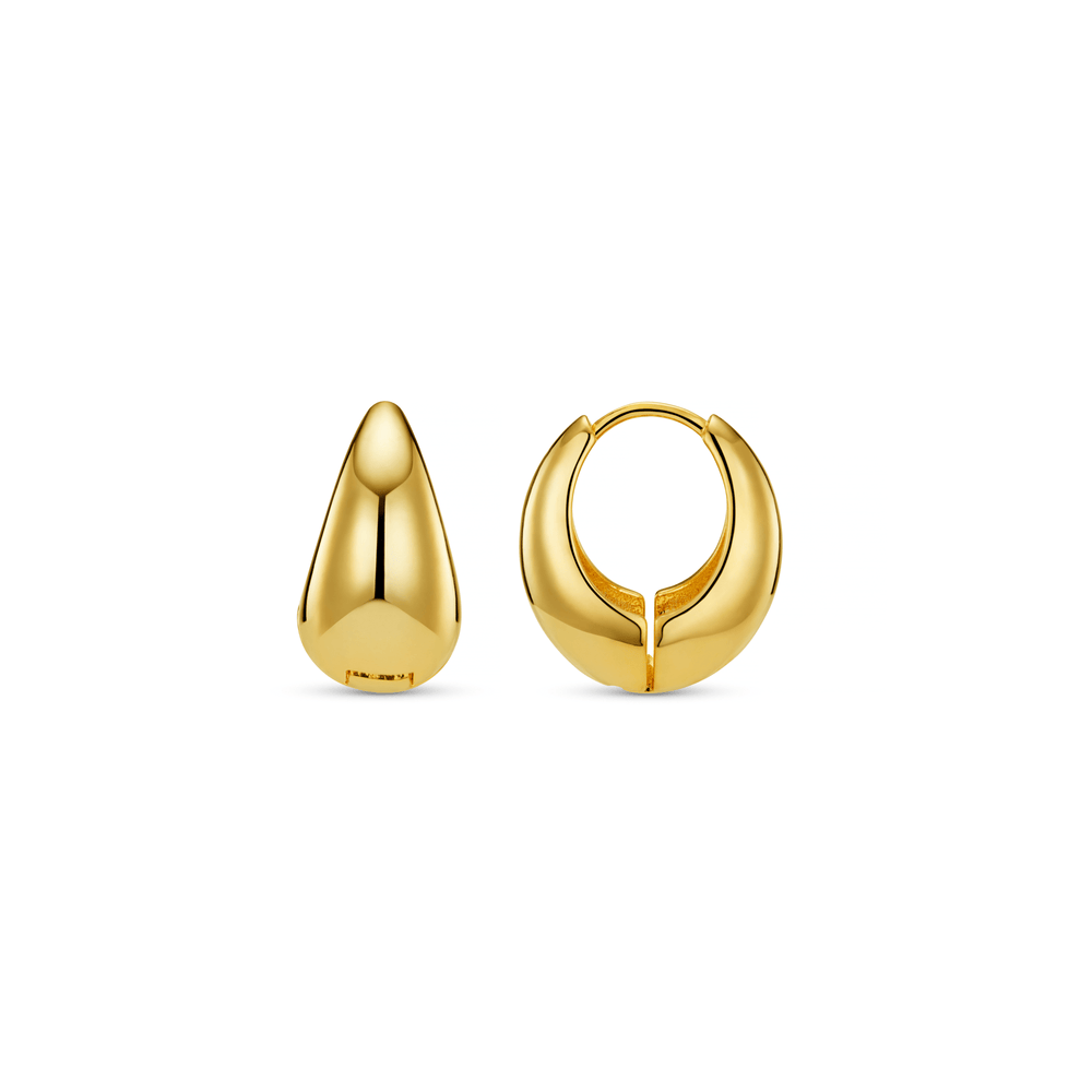 orelia Polished Domed Taper Hoop Earrings