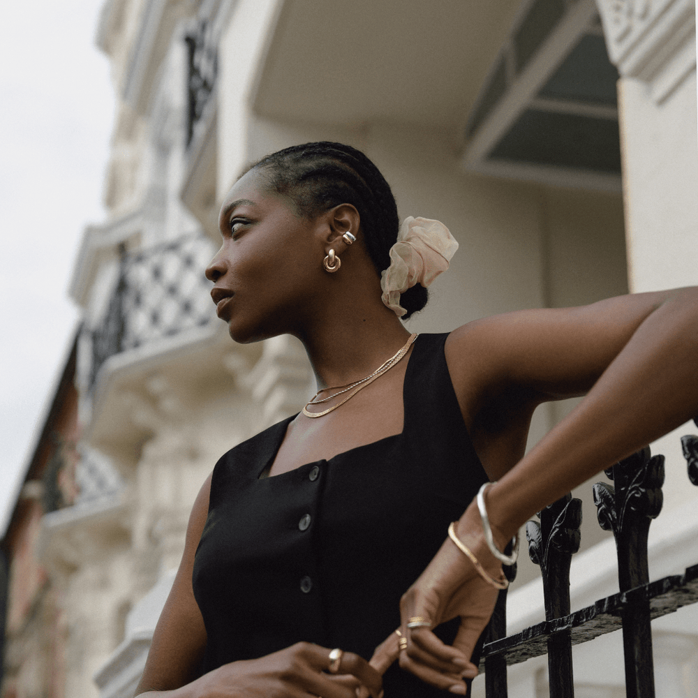 Orelia Polished Door Knocker Earrings