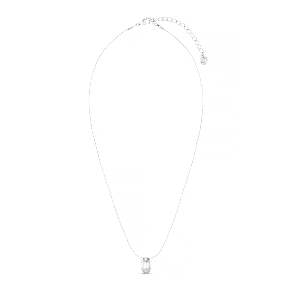 Orelia Polished Drop Chain Necklace - Silver