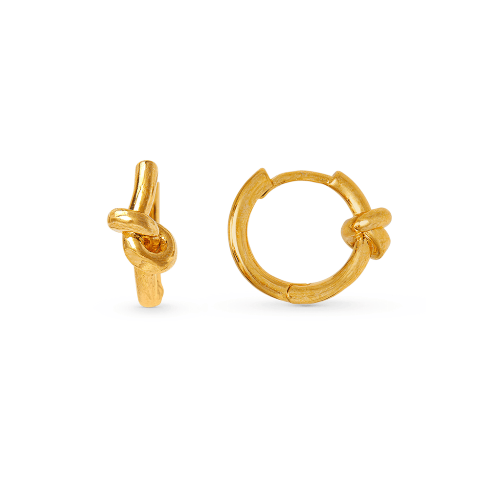 orelia Polished Knot Huggie Hoop Earrings - Gold
