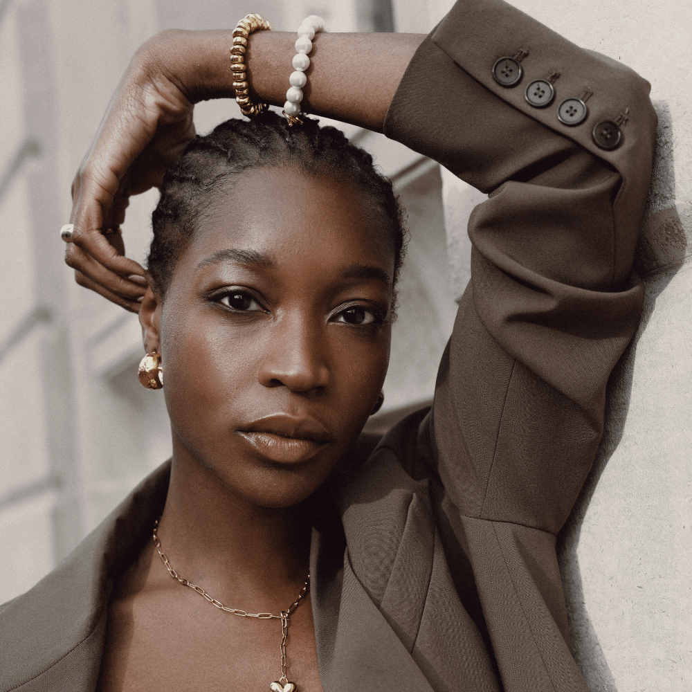 Orelia Polished Metal Nugget Stretch Bracelet