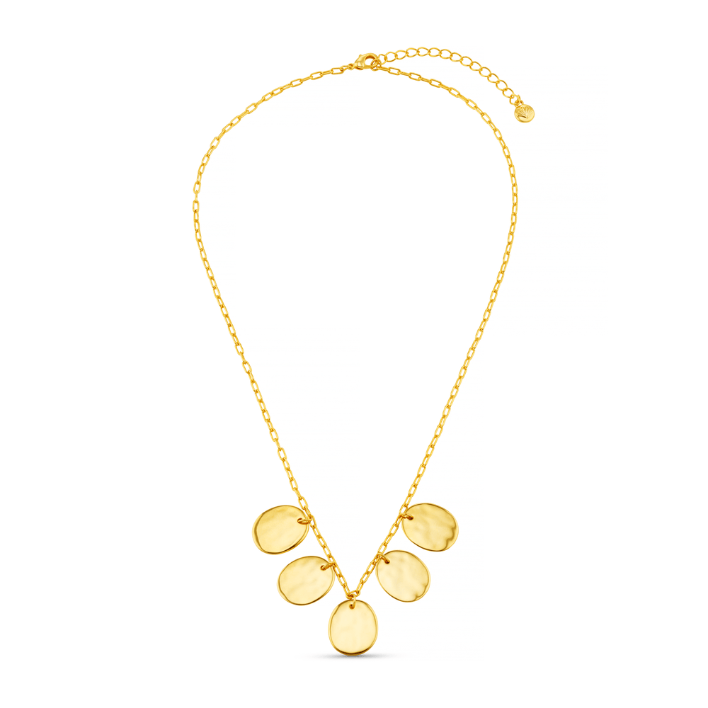 Orelia Polished Molten Layered Coin Necklace