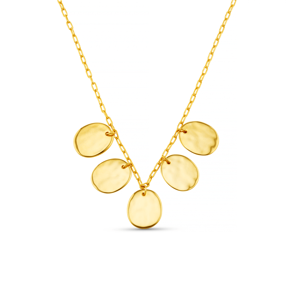 orelia Polished Molten Layered Coin Necklace