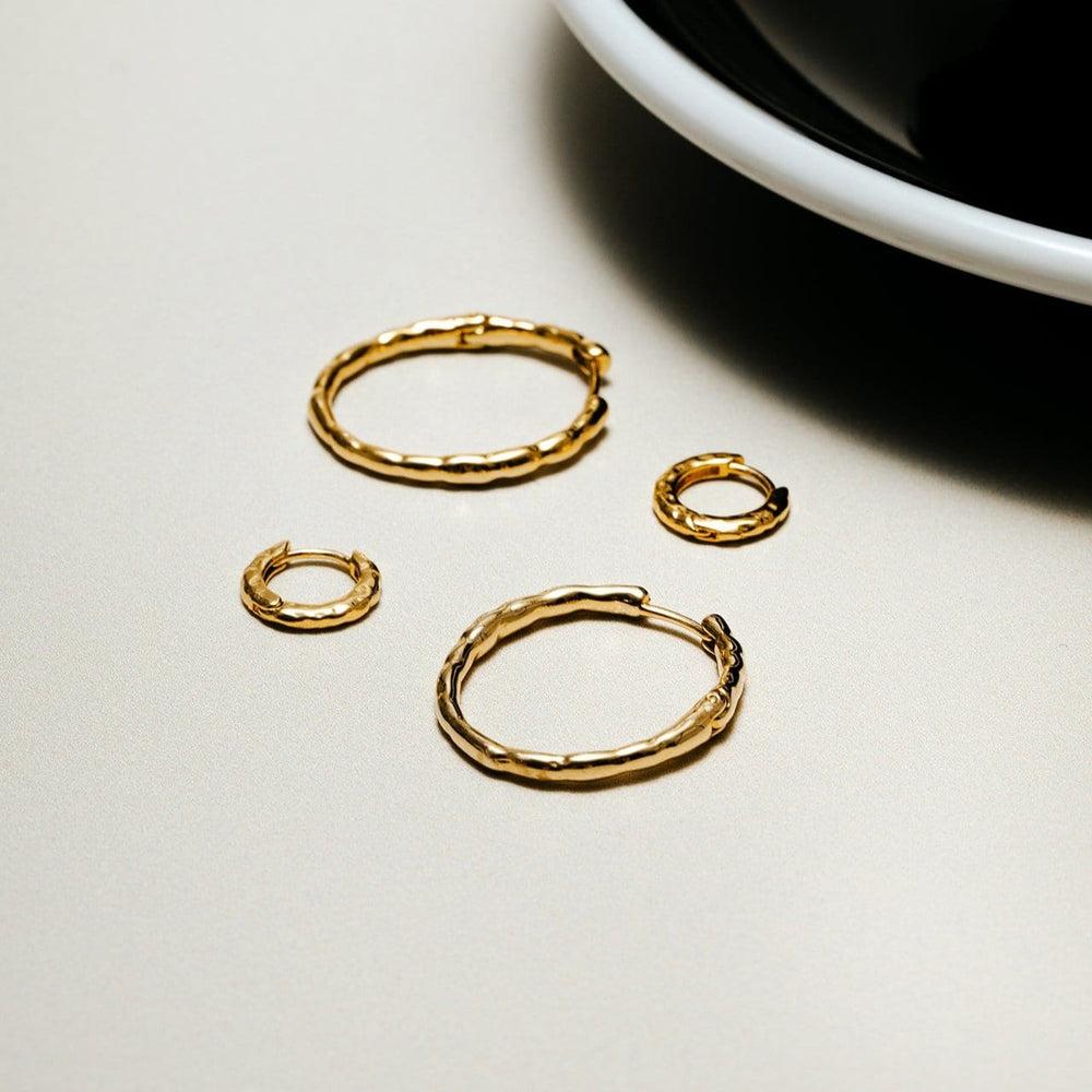 Orelia Polished Molten Oval Mid Size Hoop Earrings