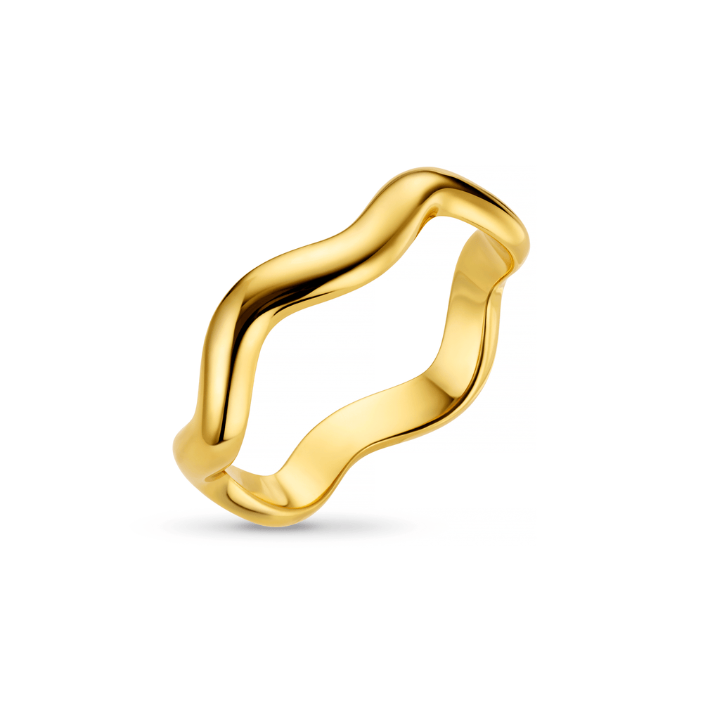 orelia Polished Wave Ring - Gold