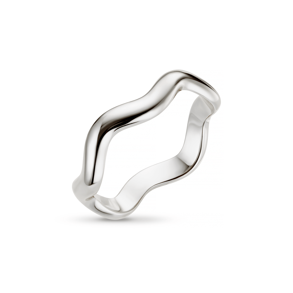 orelia Polished Wave Ring - Silver