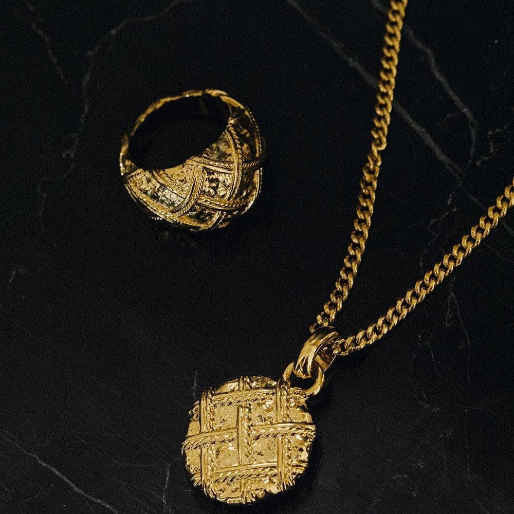 Orelia Quilted Texture Domed Ring