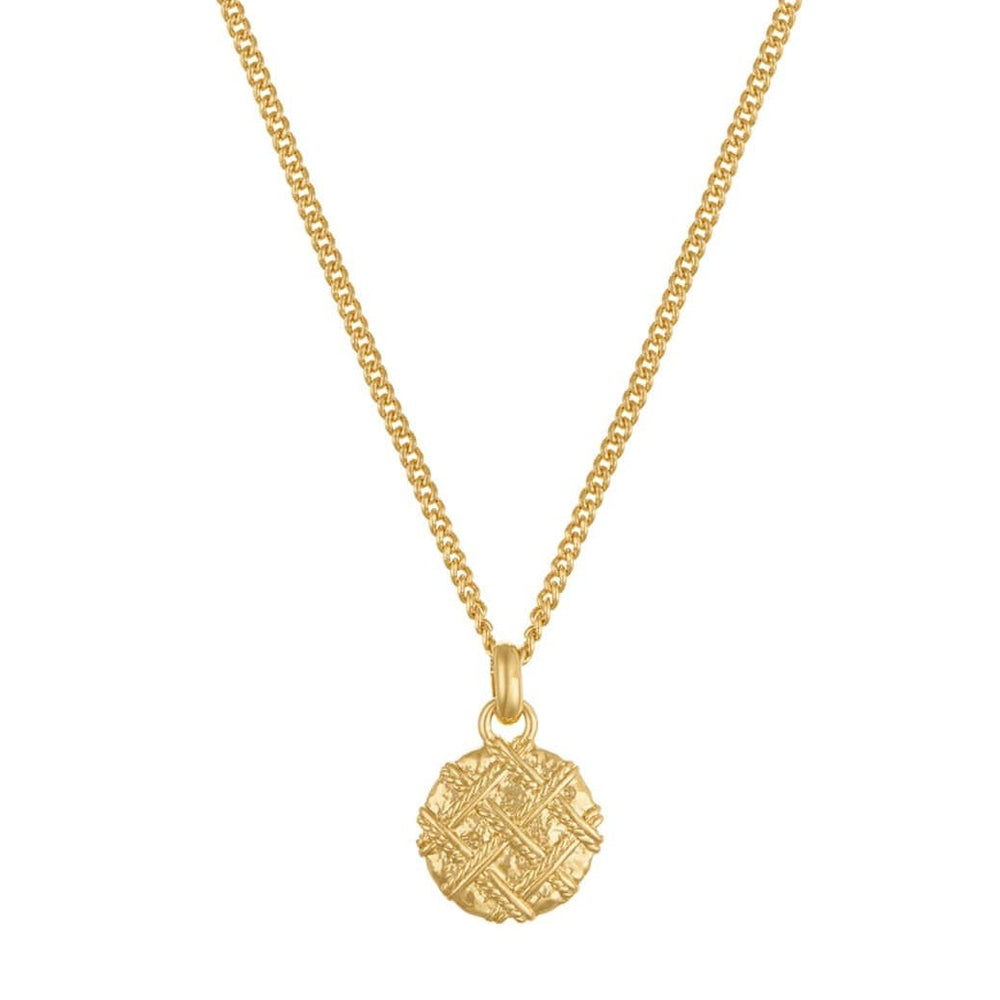 orelia Quilted Texture Medallion Necklace