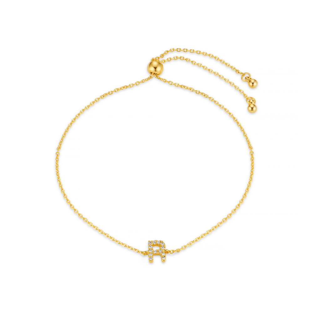 orelia R Pave Initial Slider Bracelet