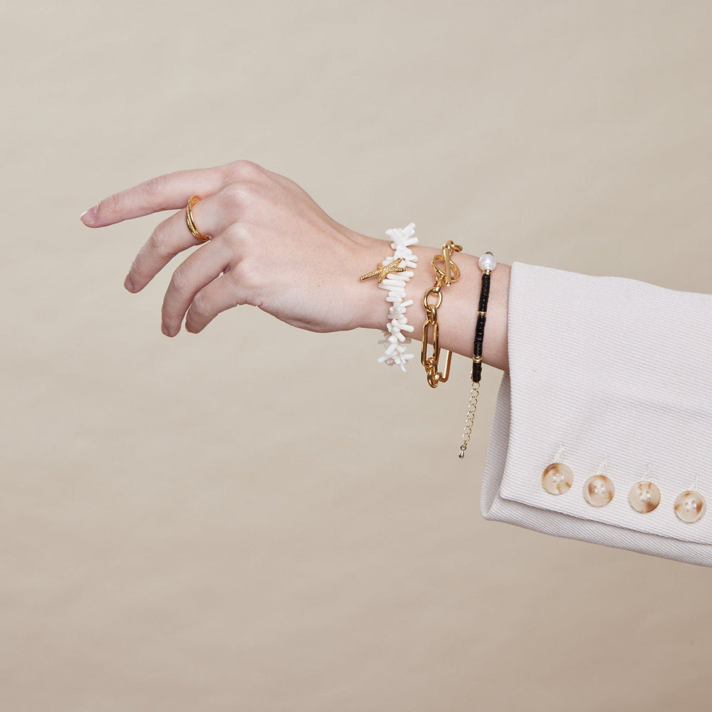 Orelia Rectangular Link T-Bar Bracelet - Gold