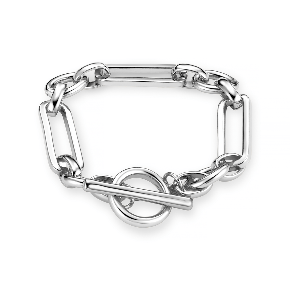 orelia Rectangular Link T-Bar Bracelet - Silver