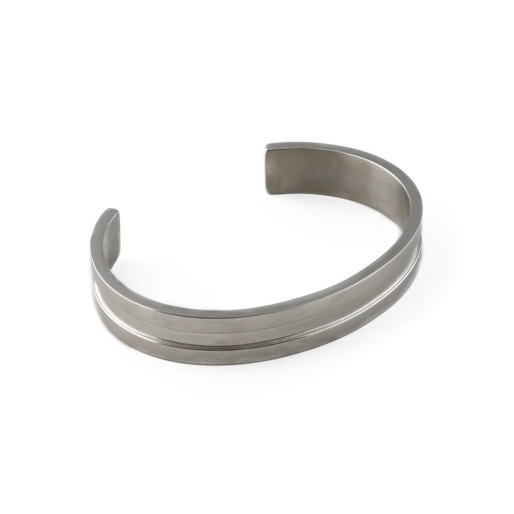 orelia Ridged Bangle - Silver