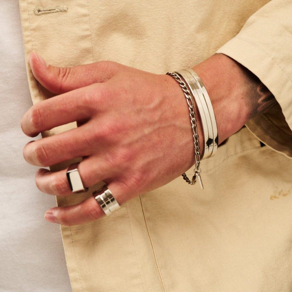 Orelia Ridged Ring - Silver