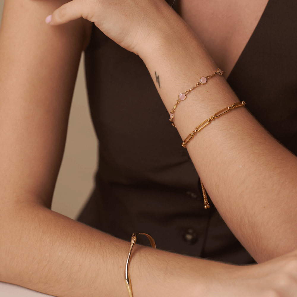 Orelia Rose Water Opal & Link Chain Bracelet