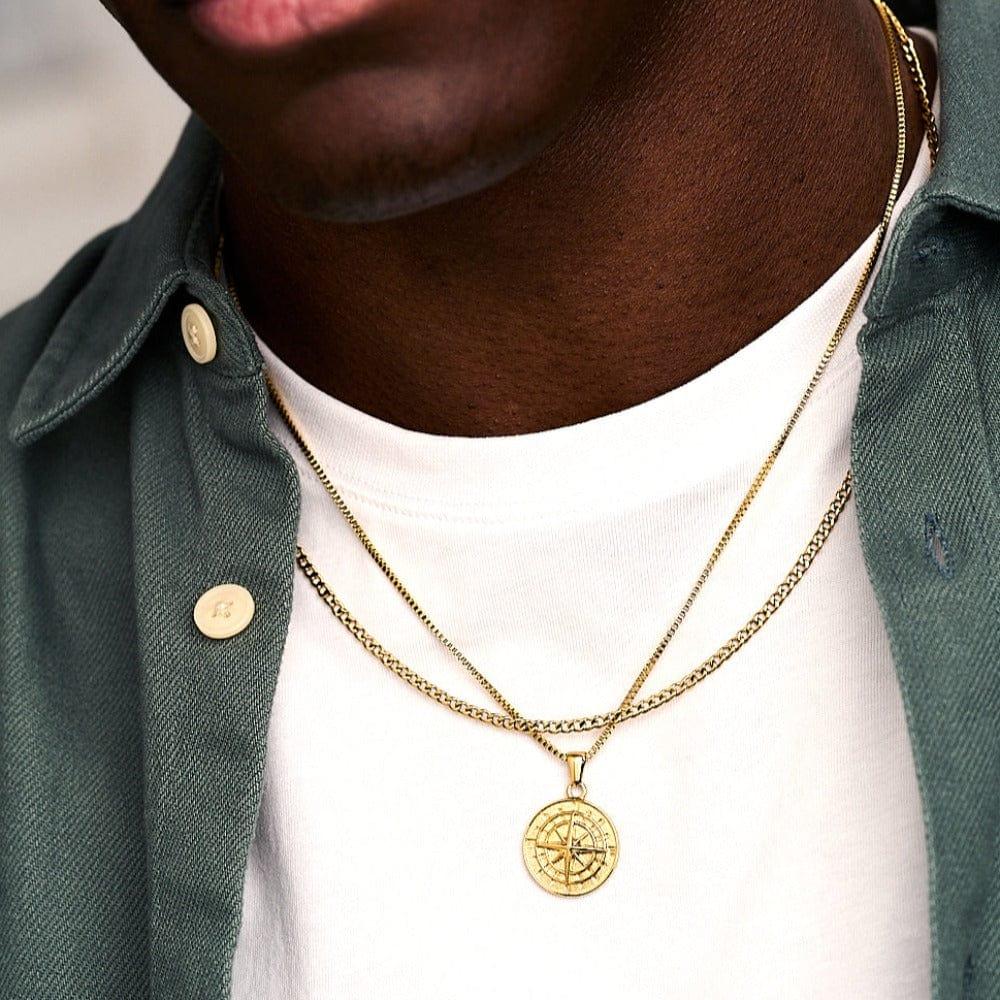 Orelia Round Box Chain Necklace - Gold