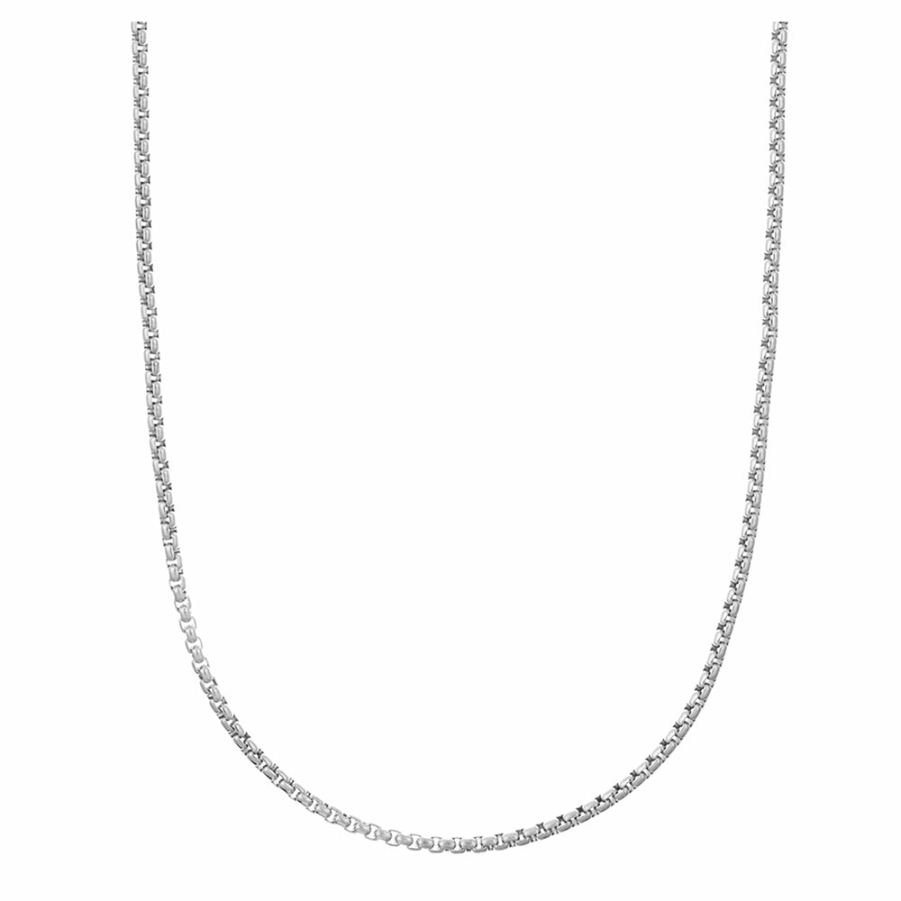 orelia Round Box Chain Necklace - Silver