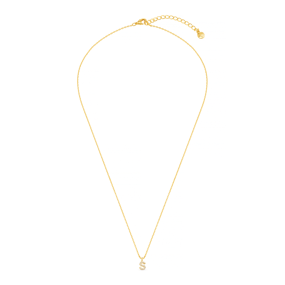Orelia S Pave Initial Charm Necklace