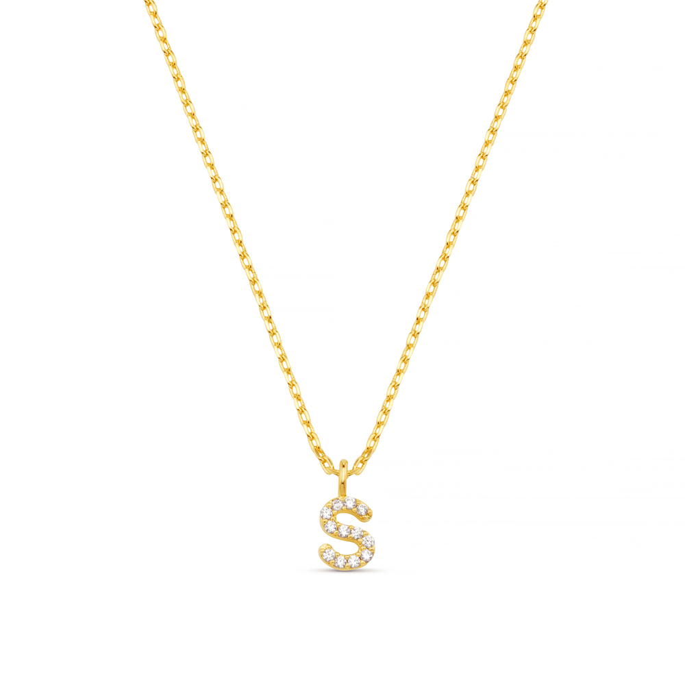 orelia S Pave Initial Charm Necklace