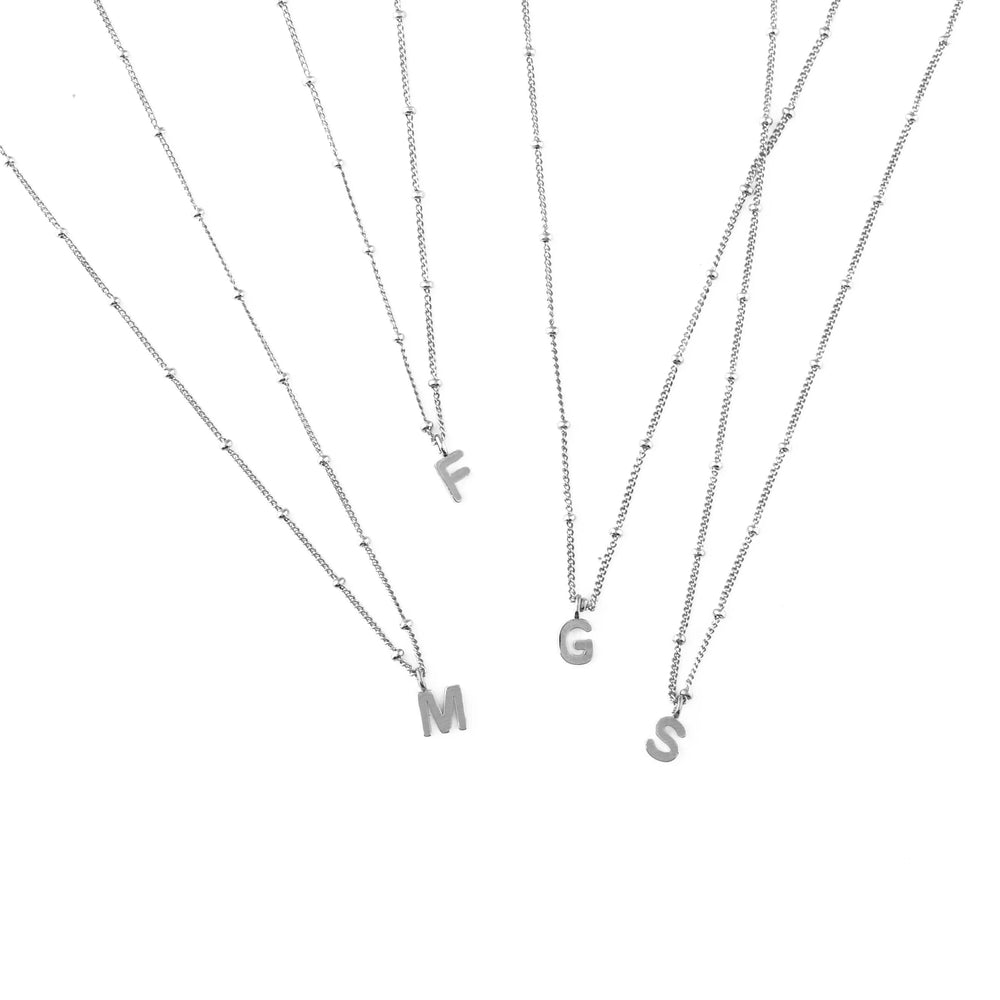 Orelia Satellite Chain Initial Necklace - Silver