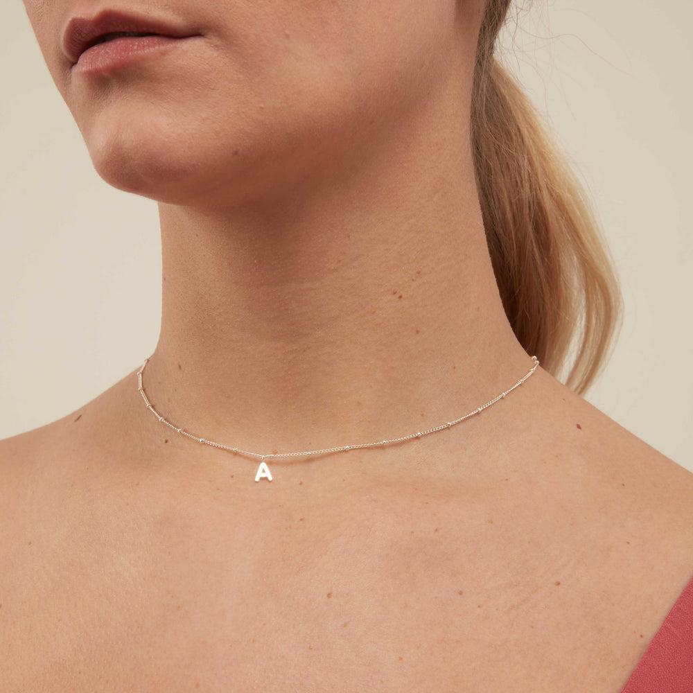 Orelia Satellite Chain Initial Necklace - Silver