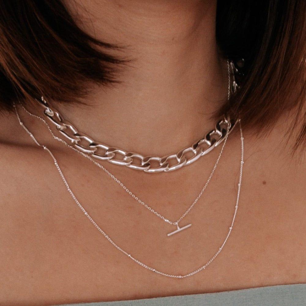 Orelia Satellite Chain Silver Necklace - Short