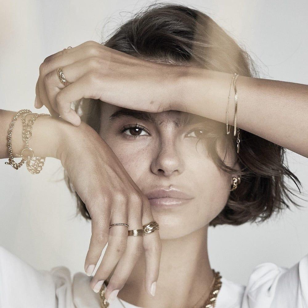 Orelia Satellite & Flat Curb Bracelet Duo - Gold