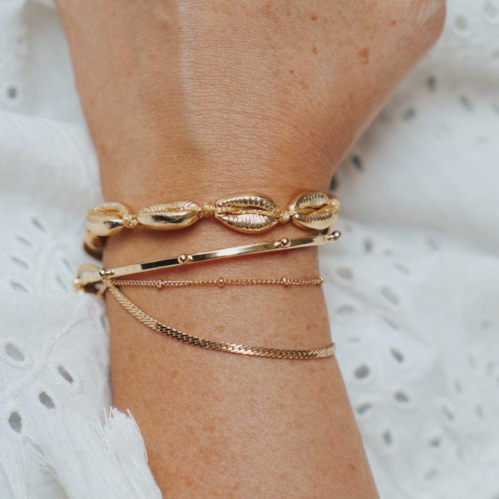 Orelia Satellite & Flat Curb Bracelet Duo - Gold