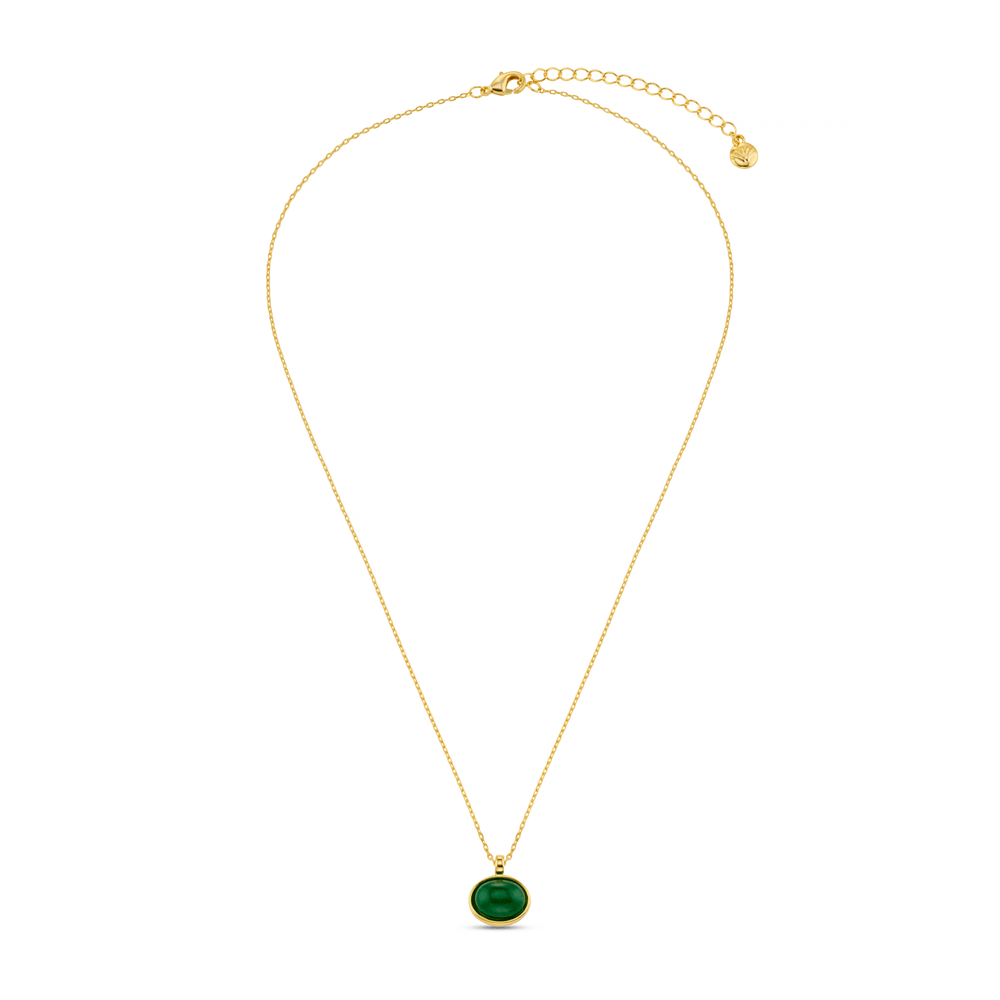 Orelia Semi-Precious Green Jade Pendant Necklace