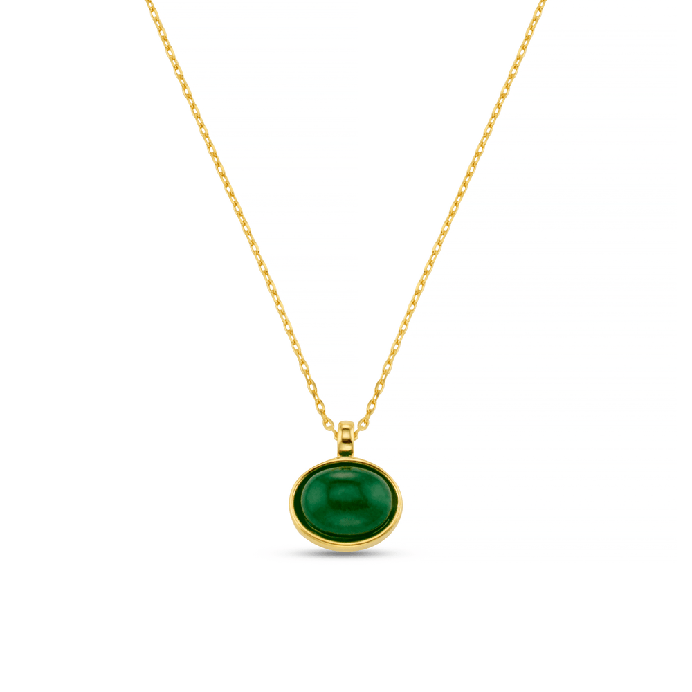 orelia Semi-Precious Green Jade Pendant Necklace