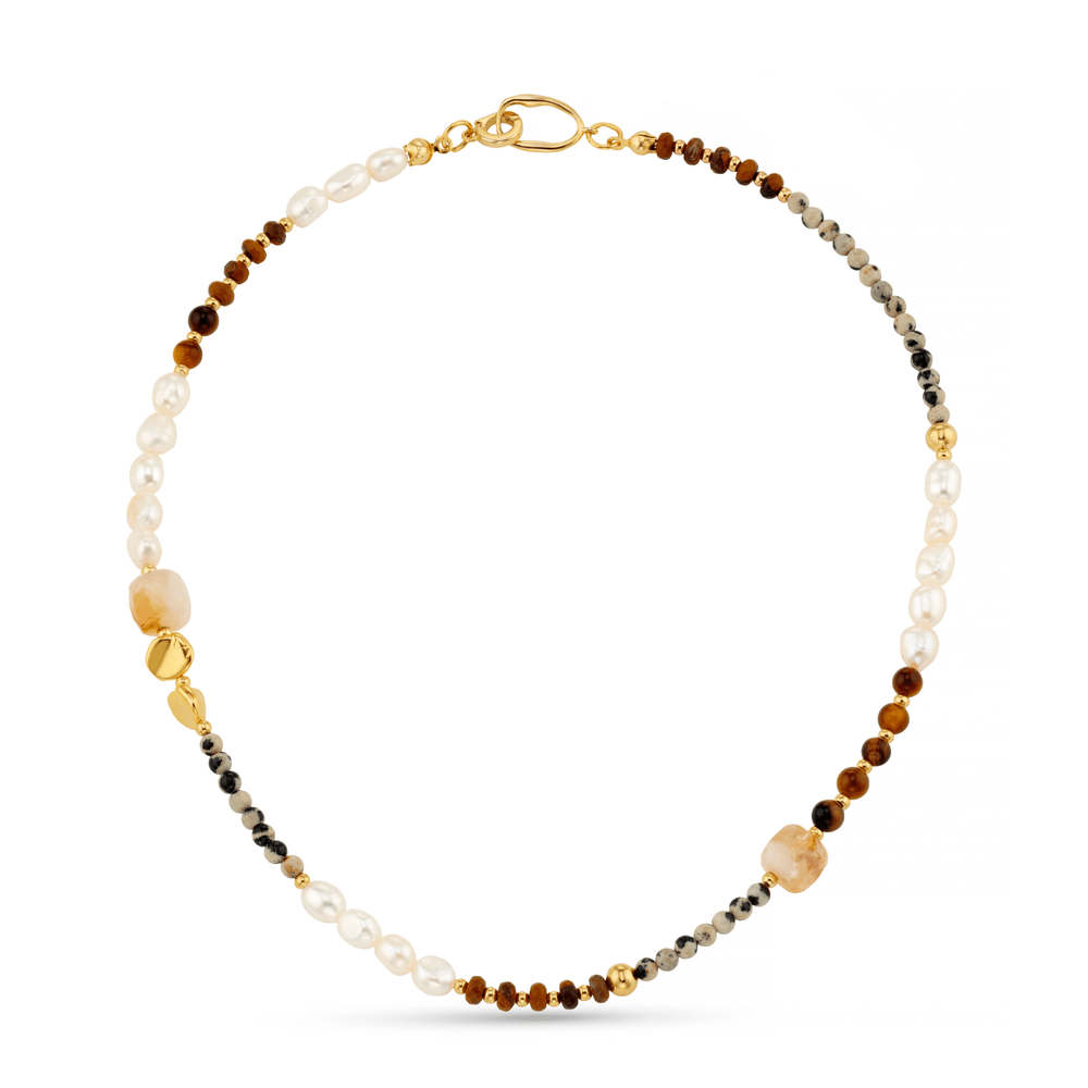 Orelia Semi-Precious & Pearl Mixed Bead Necklace