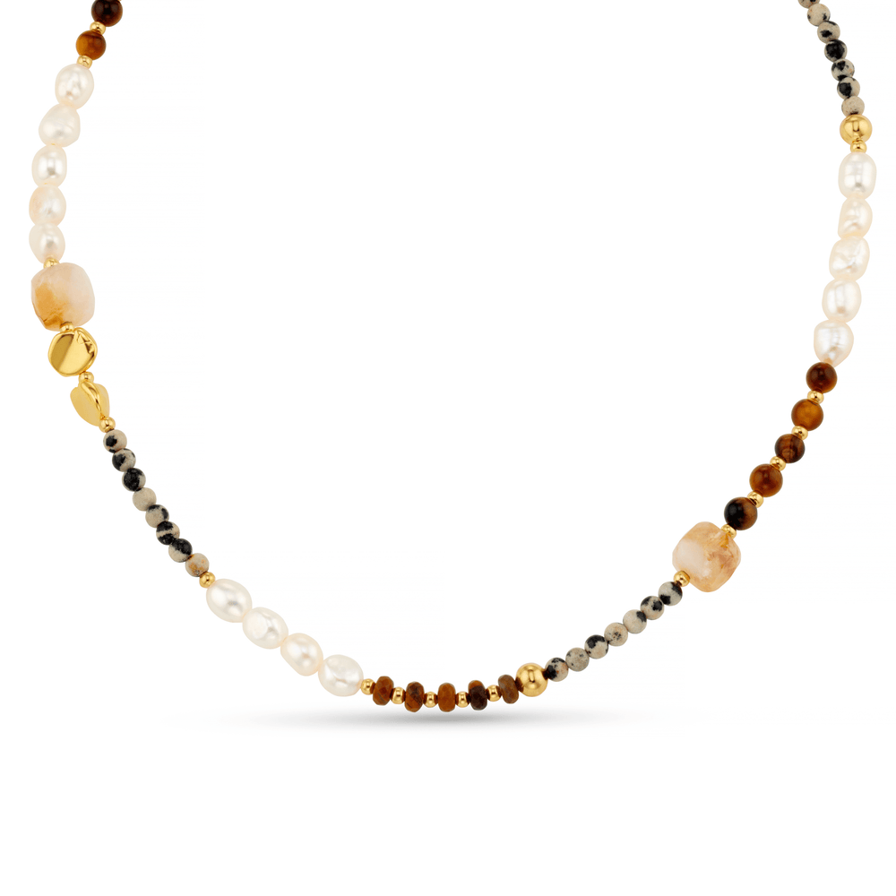 orelia Semi-Precious & Pearl Mixed Bead Necklace
