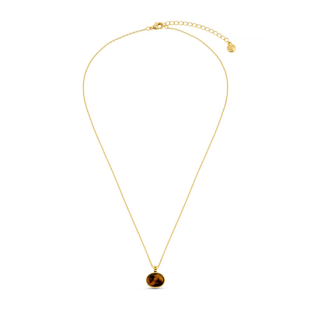 Orelia Semi-Precious Tiger's Eye Pendant Necklace