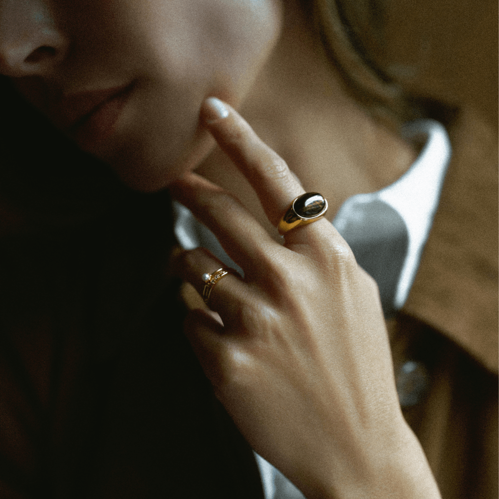 Orelia Semi-Precious Tiger's Eye Statement Ring