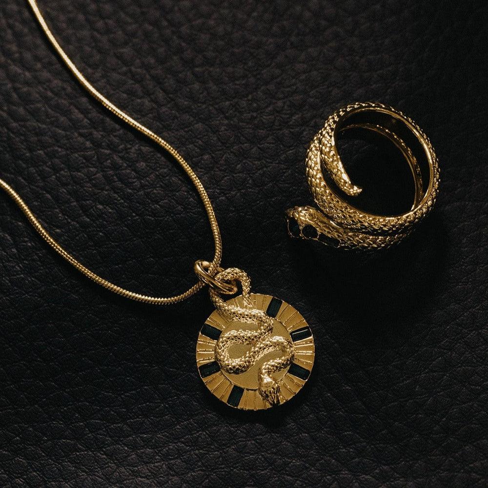 Orelia Serpent Medallion Necklace