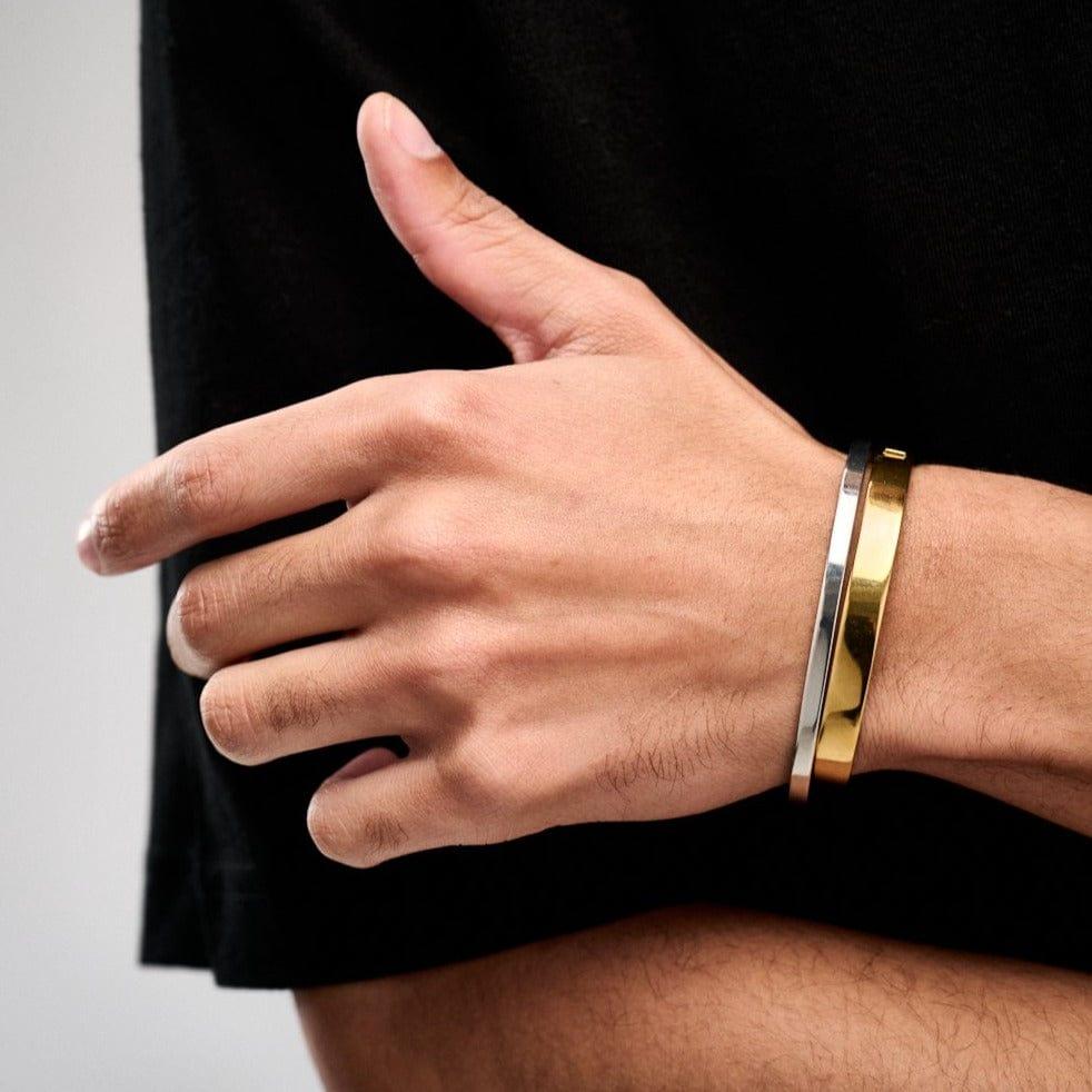 Orelia Simple Metal Cuff Bracelet - Silver