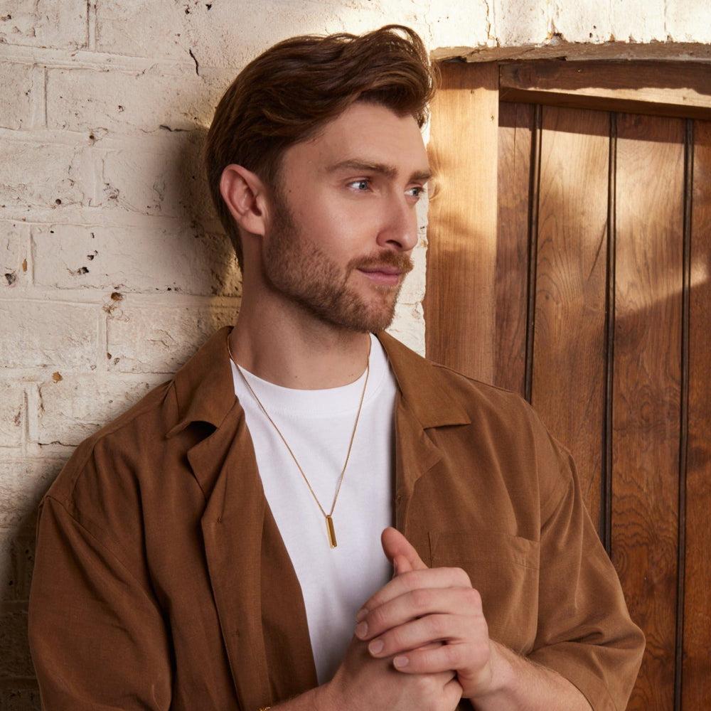 Orelia Solid Bar Necklace - Gold