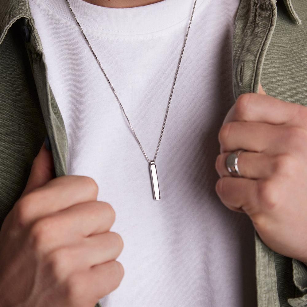 Orelia Solid Bar Necklace - Silver