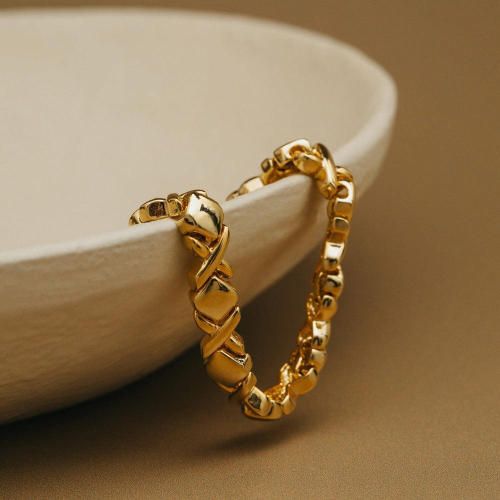 Orelia Solid Cross Metal Tennis Bracelet